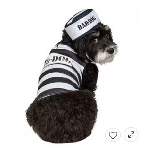 Party Dog Jailbird Prisoner Bad Dog Halloween Costume M/L NWT